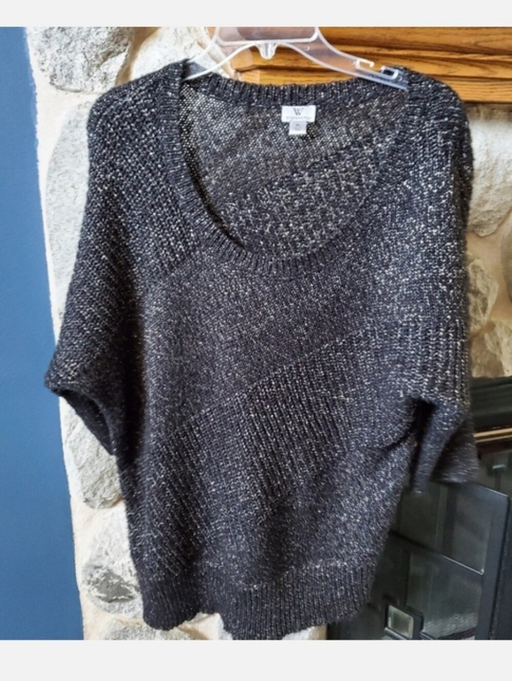 Black Silver Sparkle Sweater Worthington size XL - Picture 12 of 13